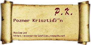 Pozner Krisztián névjegykártya
